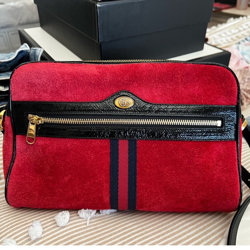Gucci ophidia crossbody red suede - Picture 4 of 15